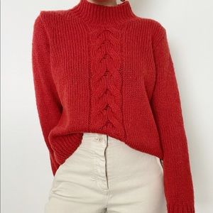 Madewell Red Bayfront Turtleneck Sweater